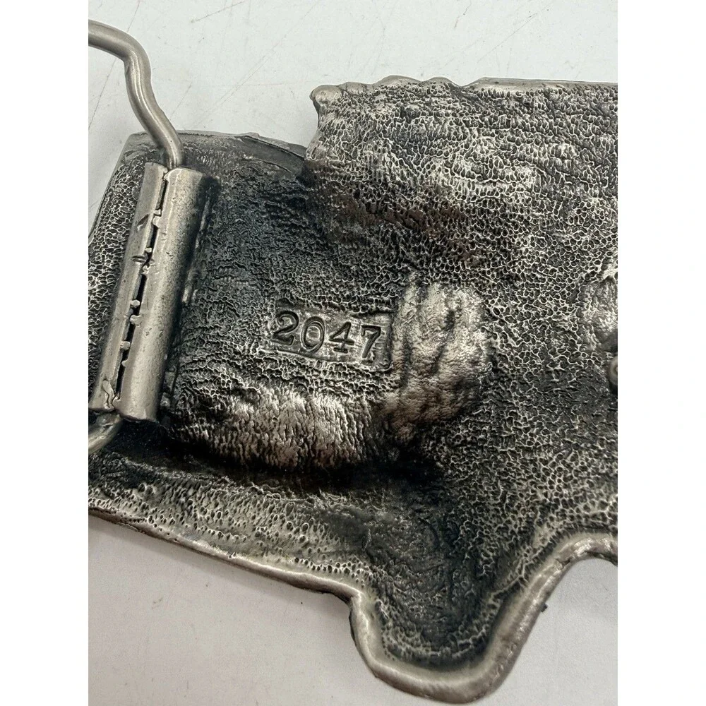 Vintage Metal 18 Wheeler Big Rig Tractor Trailer Dump Truck Belt Buckle # 2047